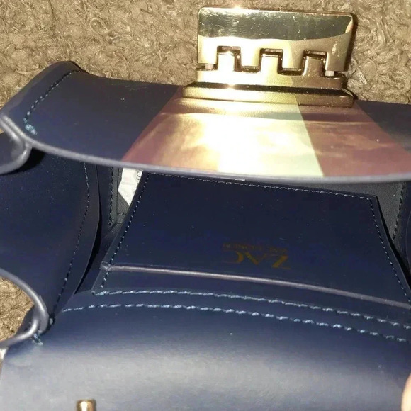 ZAC POSEN-Eartha Mini Chain Crossbody Bag-LEATHER-Parisian Nights-NWT-Dustbag - Picture 7 of 8